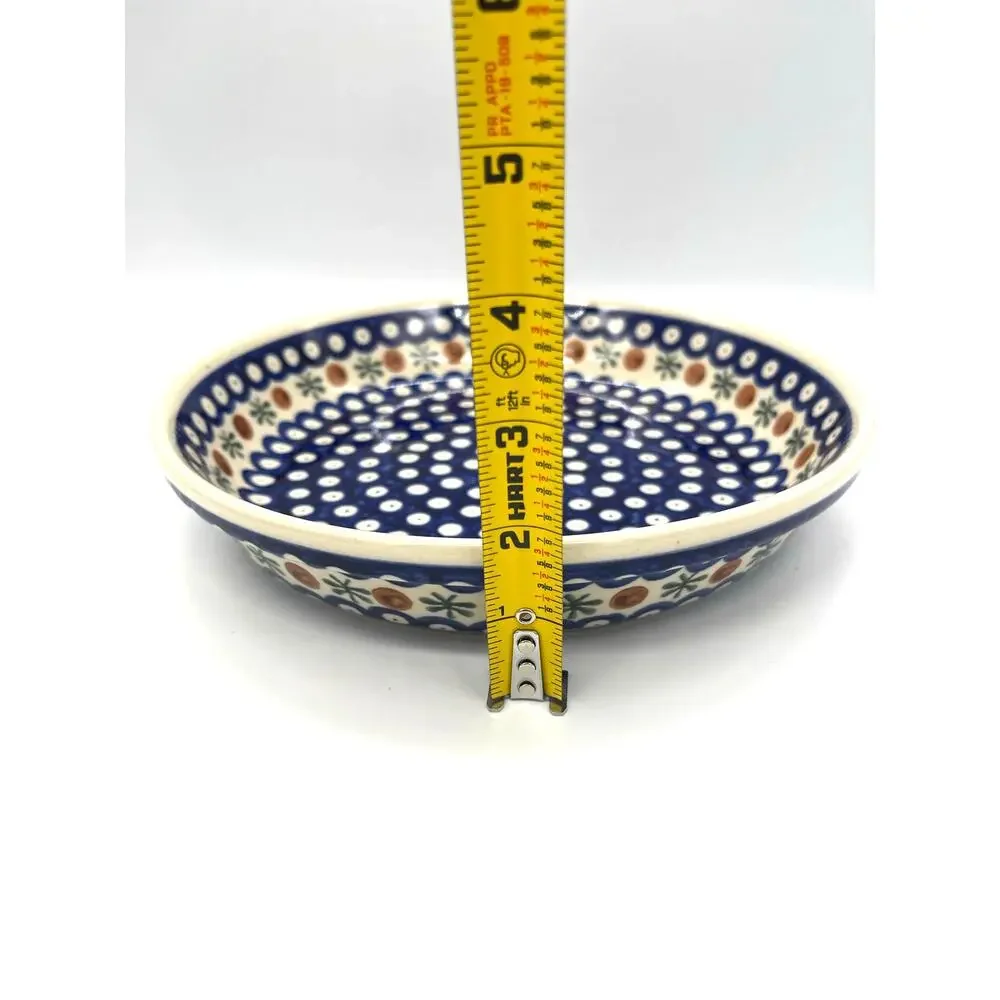 Boleslawiec Polish Pottery Pie Dish Plate Hand Made in Poland 9.5